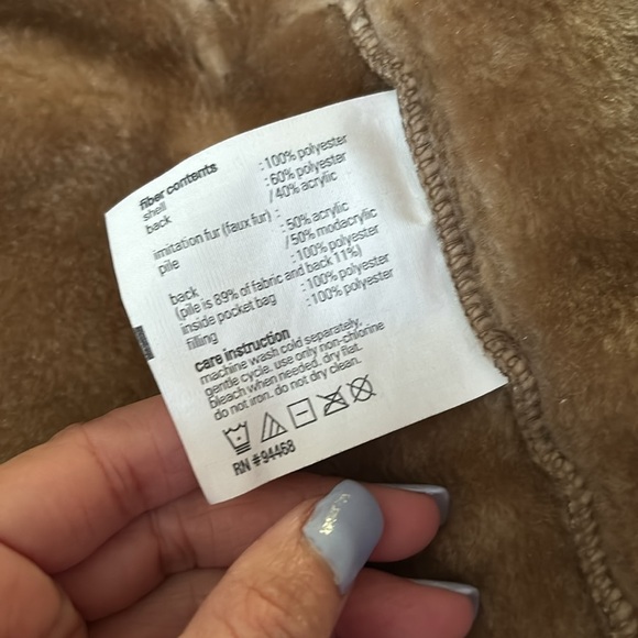 ESPRIT Women's Brown Faux Fur Hooded Coat size medium - Picture 8 of 10